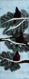 Banner 13<br>Three Cardinals in the Snow<br>By Kylie Schwartz